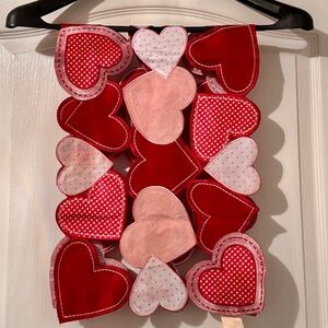 Heart-Shaped Red and Pink Table Runner Valentines Day 38” by 13”
